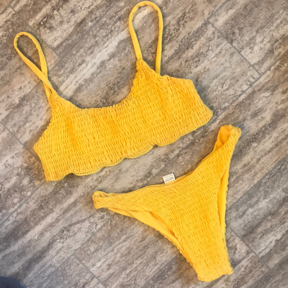 Bright yellow cheeky swimsuit XS